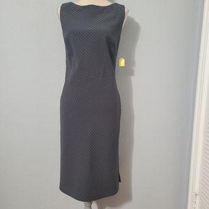 Vintage Necessary‎ Objects Pinstriped Fitted Dress Size Medium